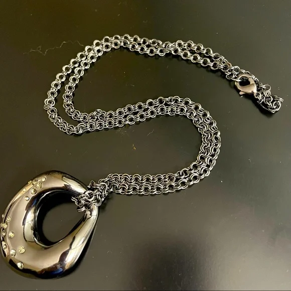 J.Crew Pendant and Chain.  Rhinestones in the pendant. - Picture 5 of 5